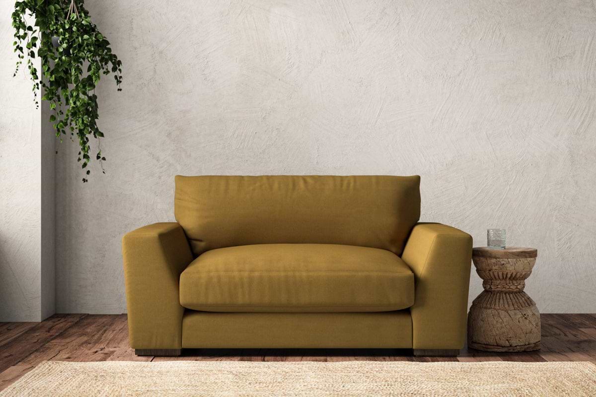 Guddu Love Seat - Recycled Cotton Ochre-nkuku