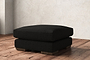 Guddu Medium Footstool - Brera Linen Charcoal-nkuku