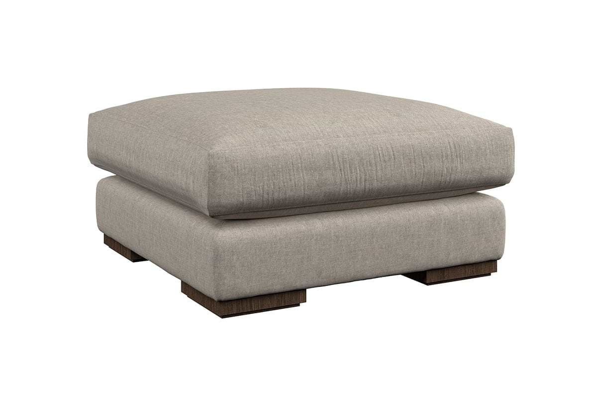 Guddu Medium Footstool - Brera Linen Charcoal-nkuku