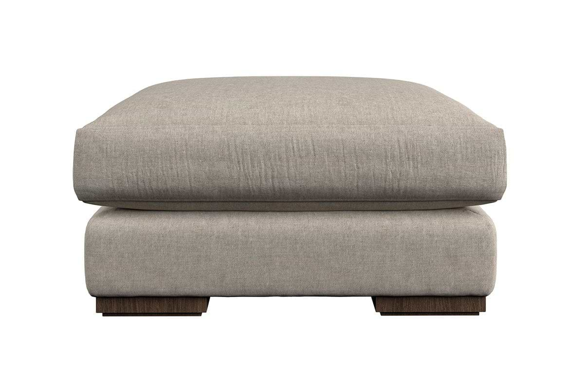 Guddu Medium Footstool - Brera Linen Charcoal-nkuku