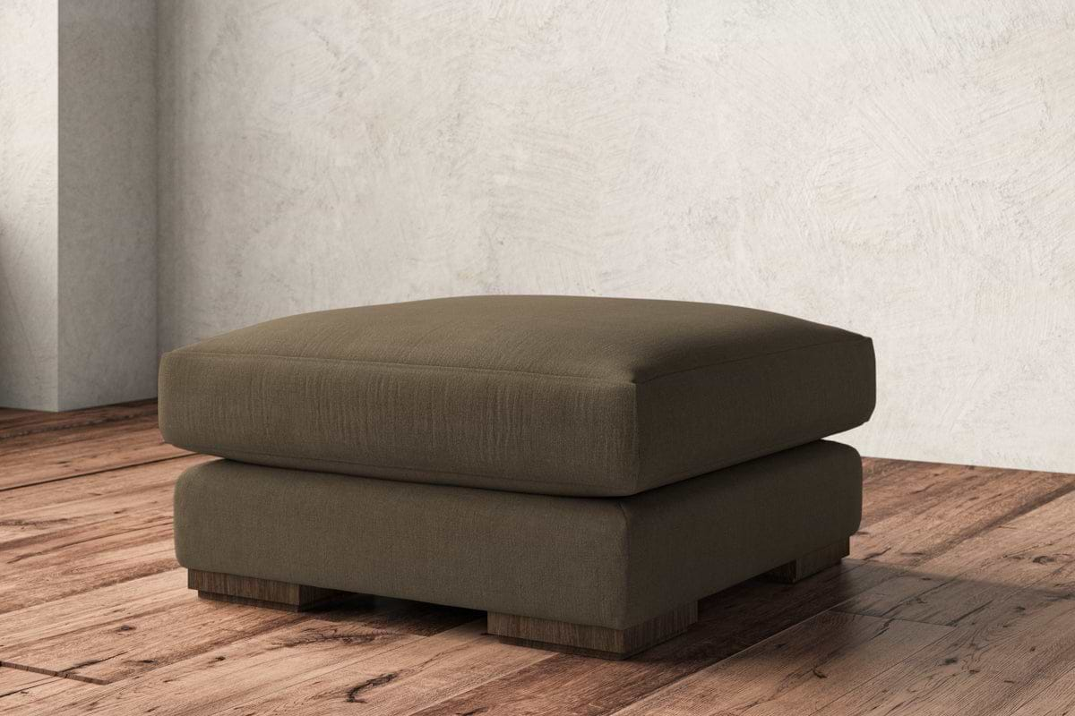 Guddu Medium Footstool - Brera Linen Chestnut-nkuku