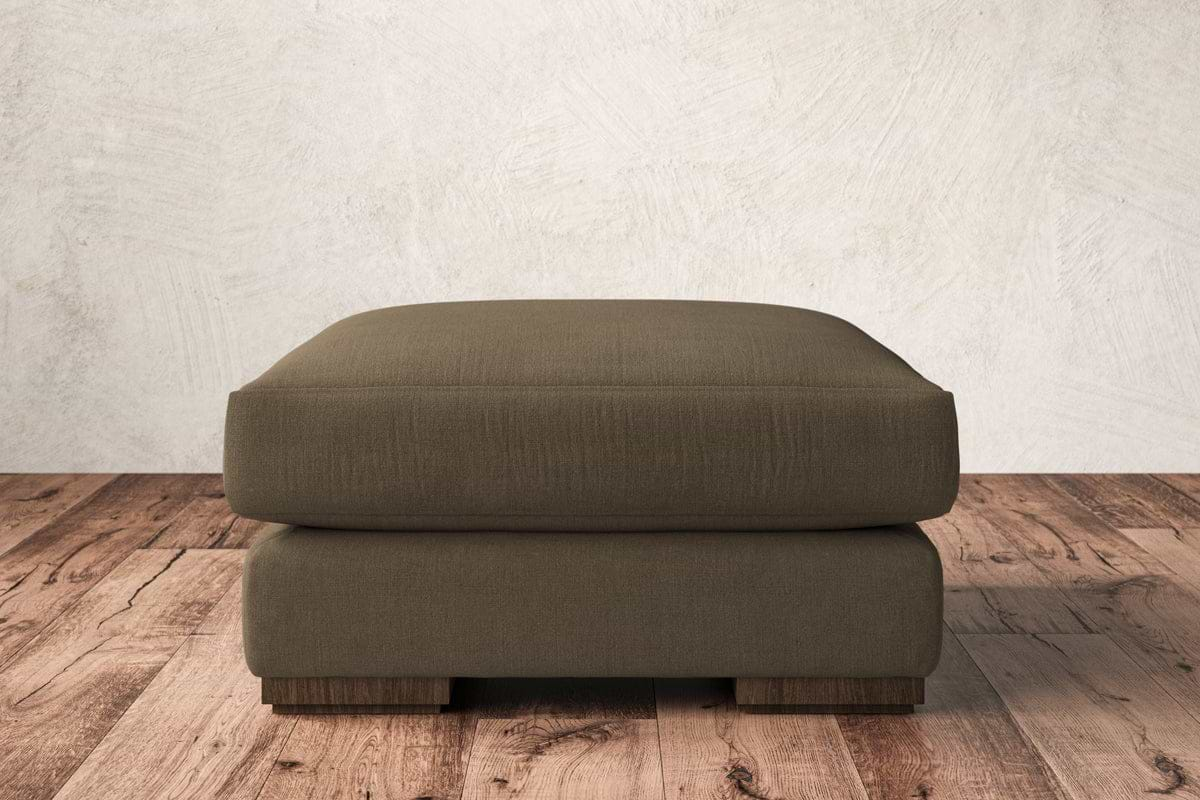 Guddu Medium Footstool - Brera Linen Chestnut-nkuku