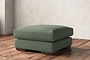 Guddu Medium Footstool - Brera Linen Jade-nkuku