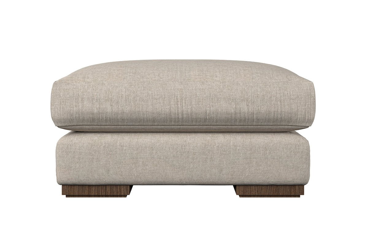 Guddu Medium Footstool - Brera Linen Jade-nkuku