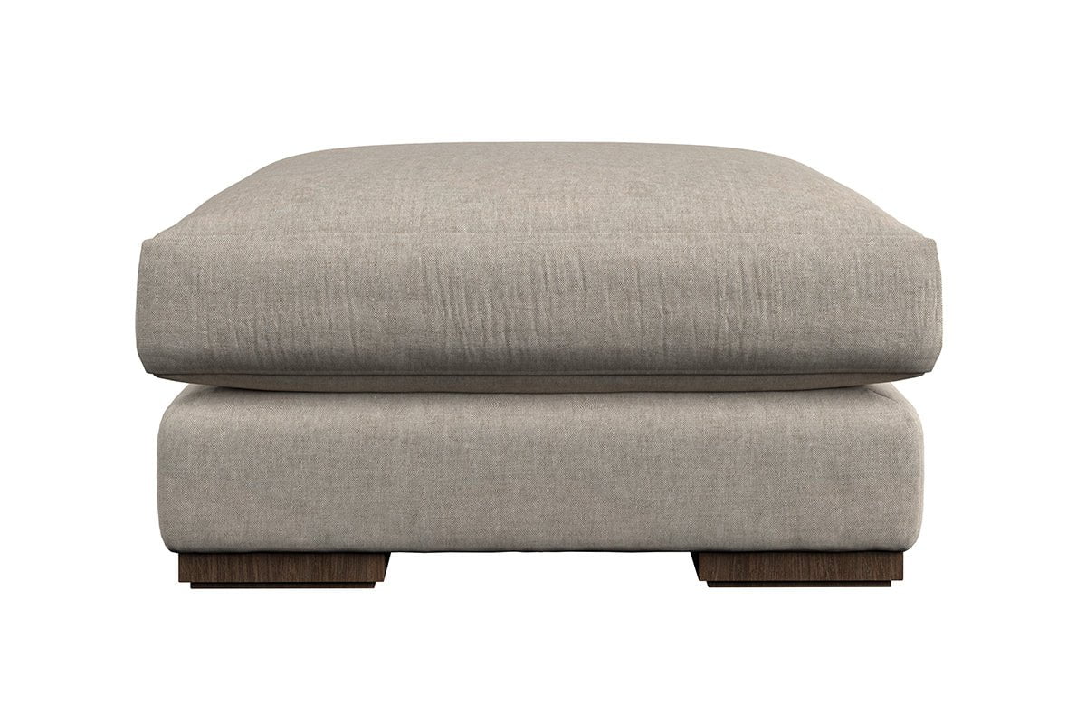 Guddu Medium Footstool - Brera Linen Jade-nkuku