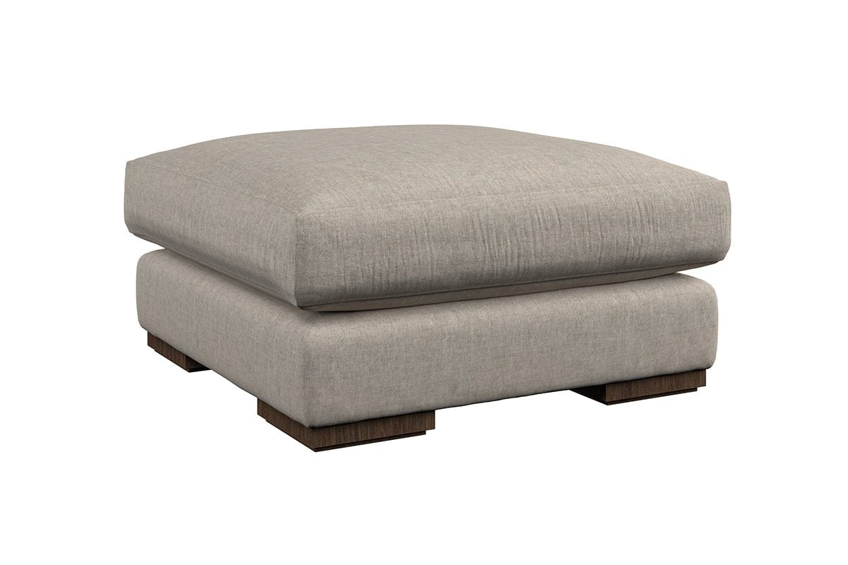 Guddu Medium Footstool - Brera Linen Sage-nkuku