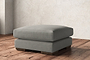 Guddu Medium Footstool - Brera Linen Smoke-nkuku