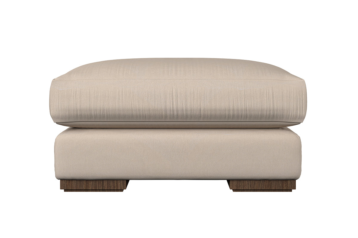 Guddu Medium Footstool - Recycled Cotton Mocha-nkuku