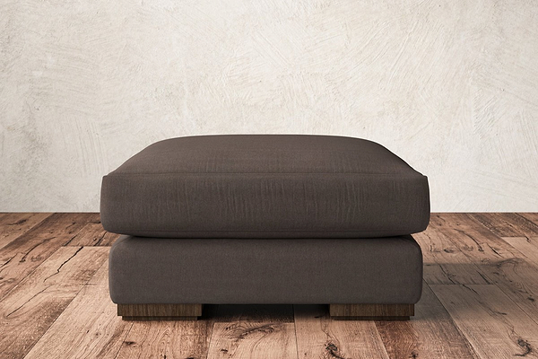 Guddu Medium Footstool - Recycled Cotton Mocha-nkuku