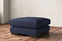 Guddu Medium Footstool - Recycled Cotton Navy-nkuku