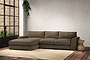 Guddu Medium Left Hand Chaise Sofa - Brera Linen Chestnut-nkuku