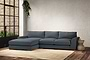 Guddu Medium Left Hand Chaise Sofa - Brera Linen Dusk-nkuku