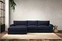 Guddu Medium Left Hand Chaise Sofa - Brera Linen Indigo-nkuku