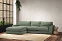 Guddu Medium Left Hand Chaise Sofa - Brera Linen Jade-nkuku