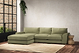 Guddu Medium Left Hand Chaise Sofa - Brera Linen Sage-nkuku