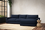 Guddu Medium Right Hand Chaise Sofa - Brera Linen Indigo-nkuku