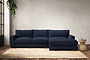 Guddu Medium Right Hand Chaise Sofa - Brera Linen Indigo-nkuku