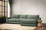 Guddu Medium Right Hand Chaise Sofa - Brera Linen Jade-nkuku