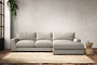 Guddu Medium Right Hand Chaise Sofa - Brera Linen Natural-nkuku