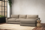 Guddu Medium Right Hand Chaise Sofa - Brera Linen Pebble-nkuku