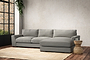 Guddu Medium Right Hand Chaise Sofa - Brera Linen Smoke-nkuku