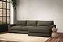 Guddu Medium Right Hand Chaise Sofa - Recycled Cotton Fatigue-nkuku