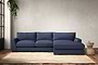 Guddu Medium Right Hand Chaise Sofa - Recycled Cotton Navy-nkuku