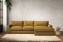 Guddu Medium Right Hand Chaise Sofa - Recycled Cotton Ochre-nkuku