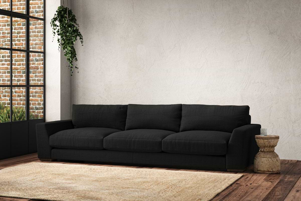 Guddu Super Grand Sofa - Brera Linen Charcoal-nkuku