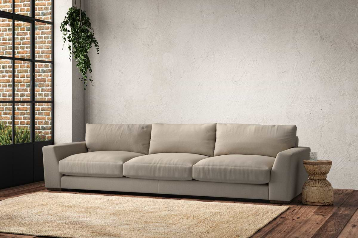 Guddu Super Grand Sofa - Recycled Cotton Stone-nkuku