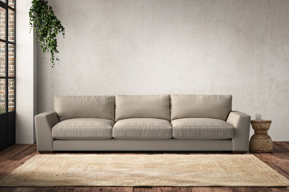 Guddu Super Grand Sofa - Recycled Cotton Stone-nkuku