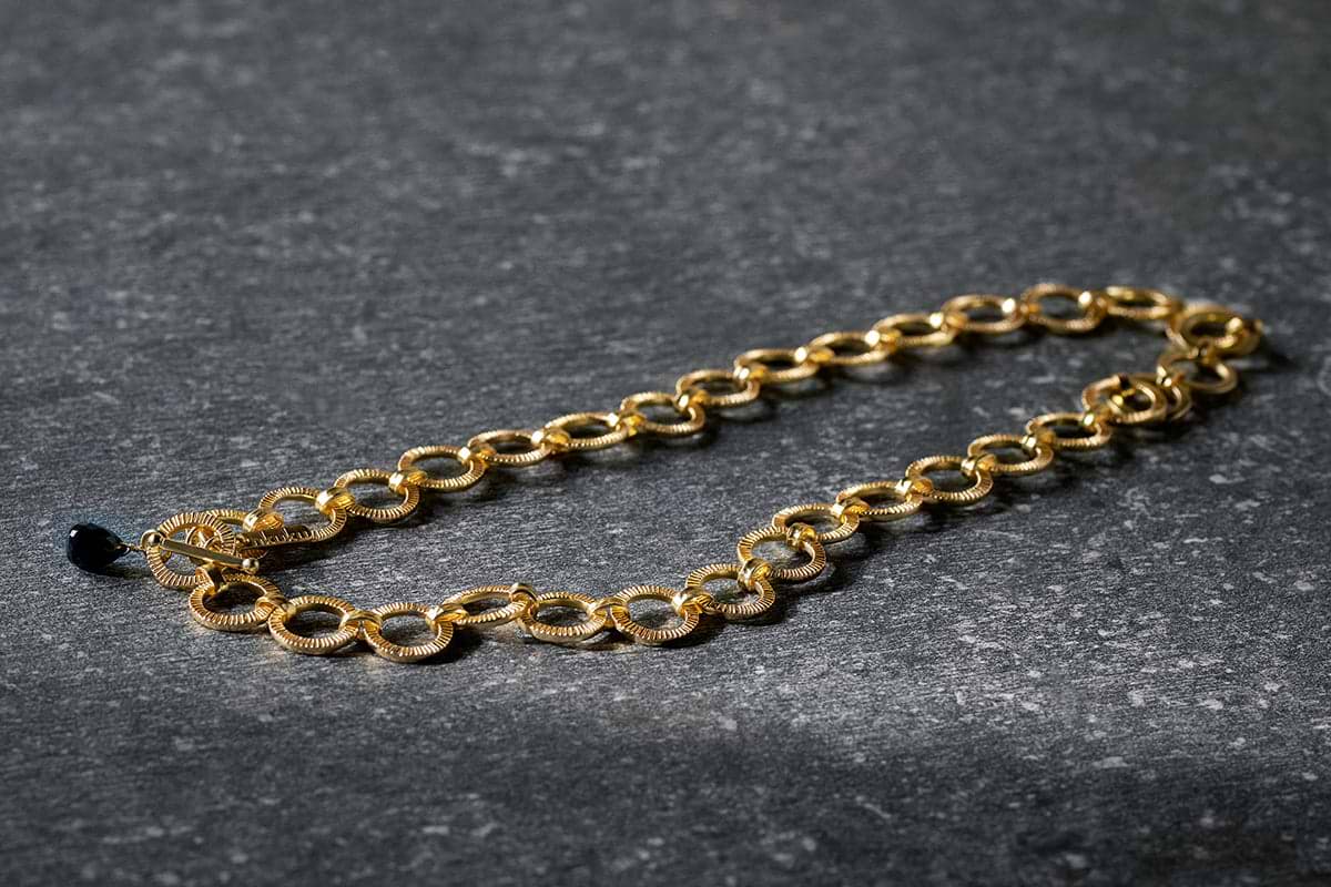 Hara Onyx Necklace - Gold