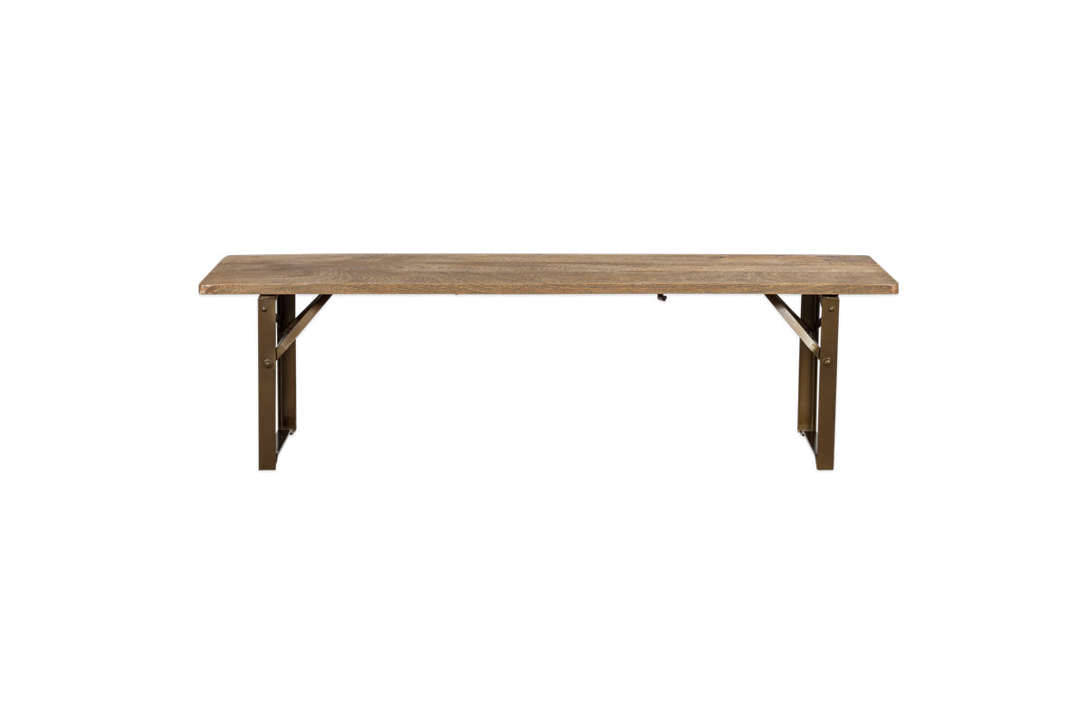 Hanita Mango Wood Folding Bench-nkuku