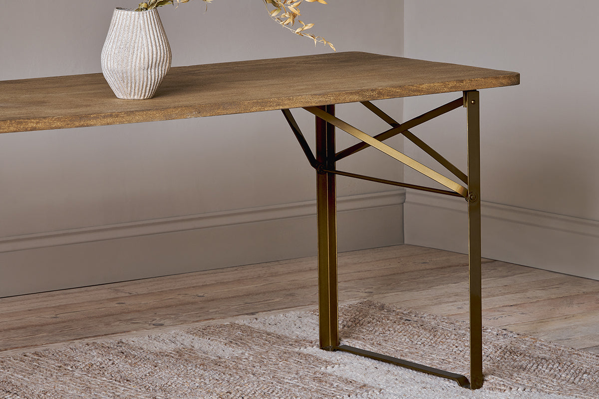 Hanita Mango Wood Folding Dining Table-nkuku