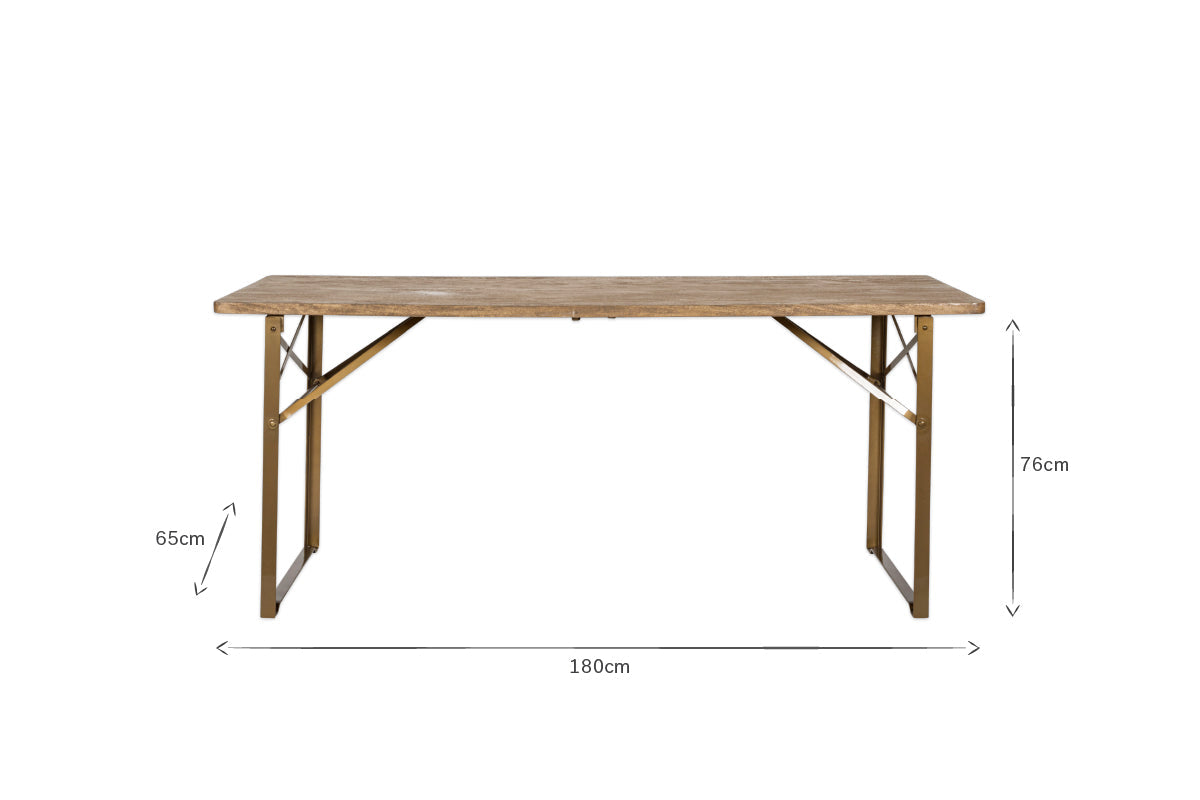 Hanita Mango Wood Folding Dining Table-nkuku