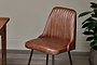 Harsha Leather Dining Chair - Chocolate Brown-nkuku