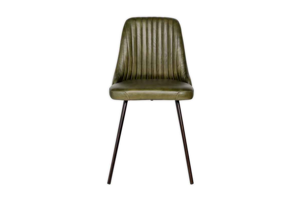 Harsha Leather Dining Chair - Rich Green-nkuku