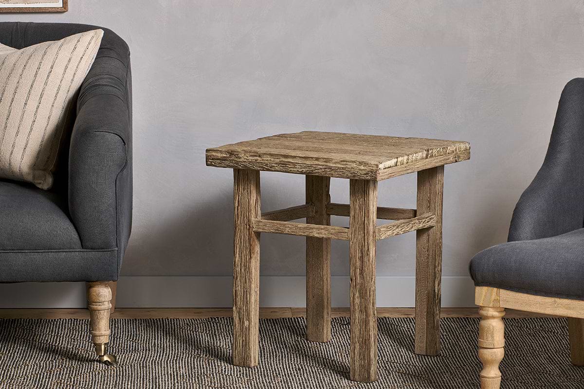 Ibo Reclaimed Wood Side Table Natural nkuku