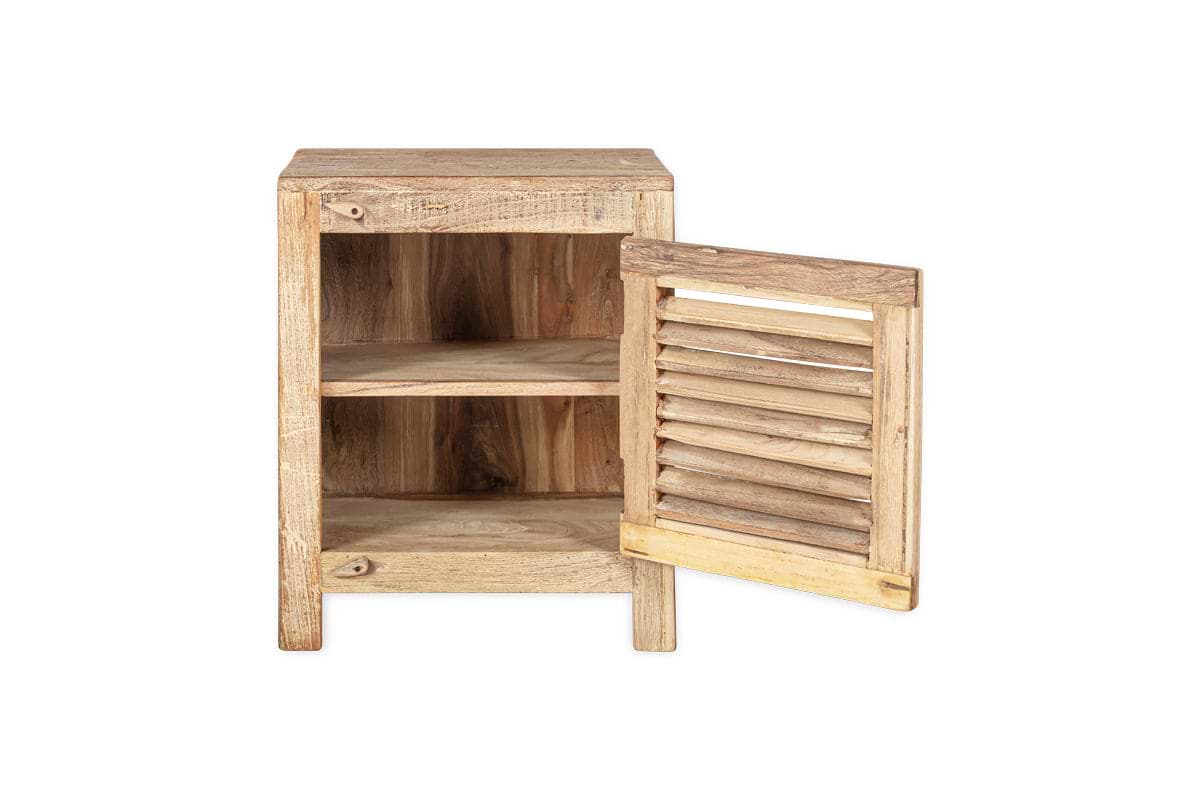 Ibo Reclaimed Wooden Slatted Cabinet – Natural - Small