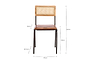 Iswa Leather & Cane Dining Chair - Tan