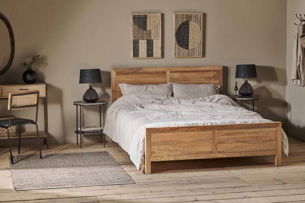 Indali Mango Wood Bed - Natural - King