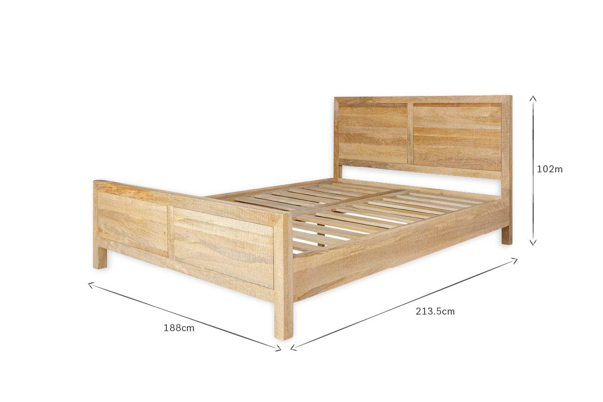 Indali Mango Wood Bed - Natural - Super King