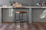 Iswa Leather & Cane Counter Chair - Aged Tan