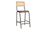 Iswa Leather & Cane Counter Chair - Aged Tan