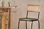 Iswa Leather & Cane Counter Chair - Rich Green