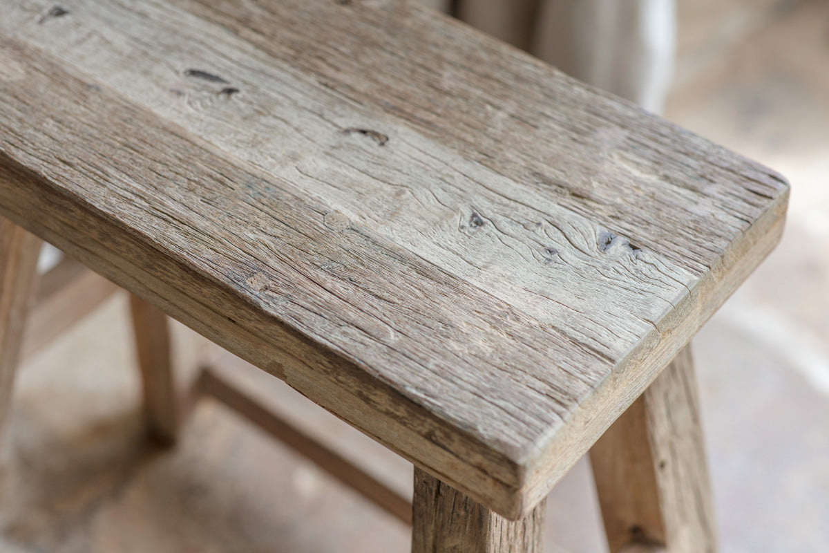 Ibo Reclaimed Wood Low Stool - Natural