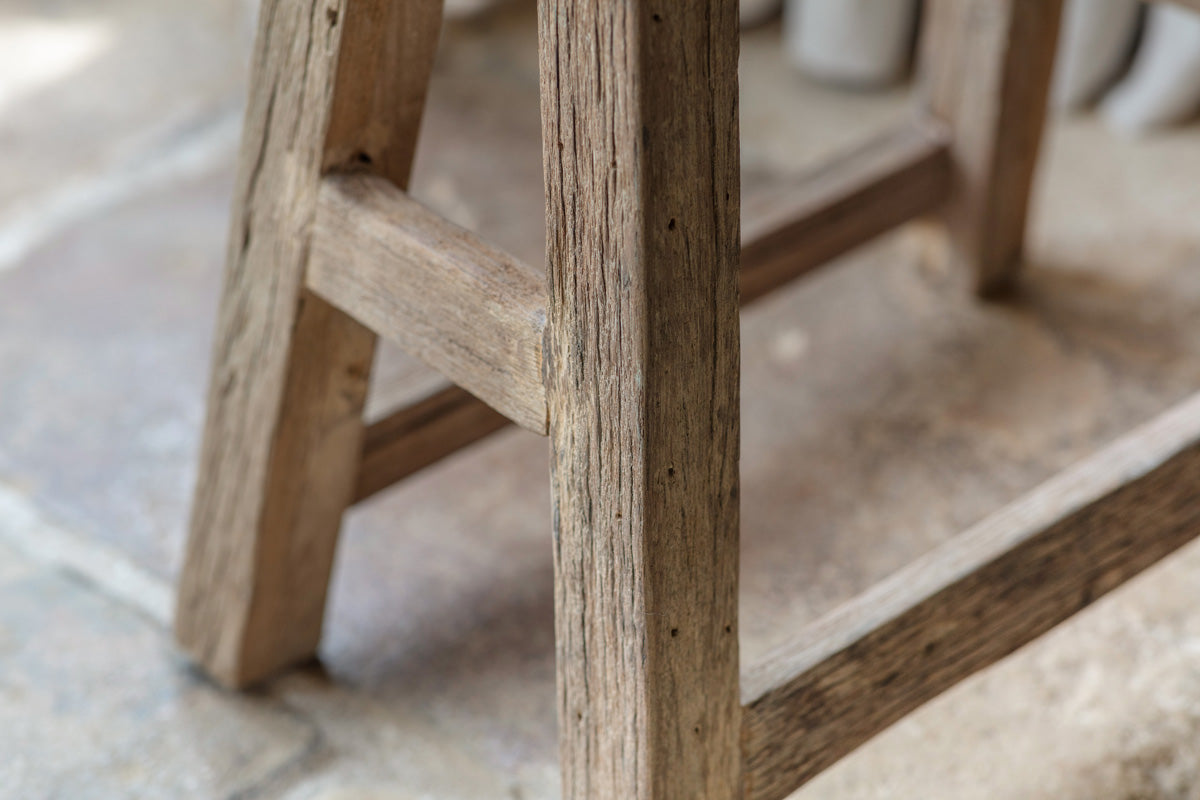 Ibo Reclaimed Wood Low Stool - Natural