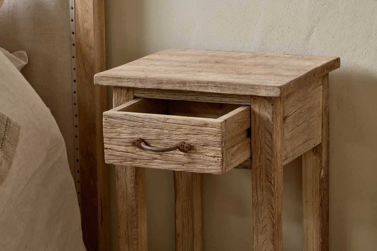 Ibo Reclaimed Wood Bedside Table - Natural