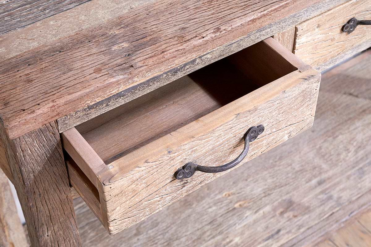 Ibo Reclaimed Wood 3 Drawer Console Table - Natural-nkuku