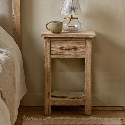 Ibo Reclaimed Wood Bedside Table - Natural-nkuku